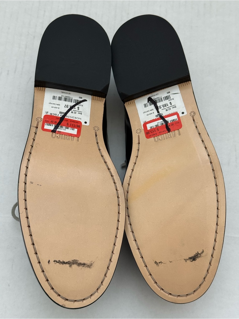 Labucq Black Leather Boat Loafer with White Laces Size 42 or 10.5 - Picture 6 of 13